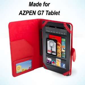  AZPEN G7 7 Inch Android Tablet Leather Case   Red 