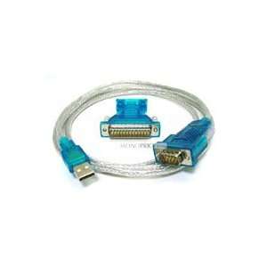   USB to RS232 DB9 male(Serial) / DB25 male Converter Cable Electronics