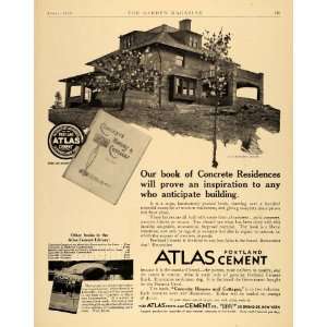 1910 Ad Atlas Portland Cement House Cottage Concrete   Original Print 