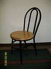 Restaurant/Dining Metal Framed Chairs, Black with Wood Seat, Set of 4