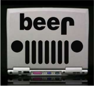 Jeep Funny beer Die Cut Vinyl Decal Sticker 6.75  
