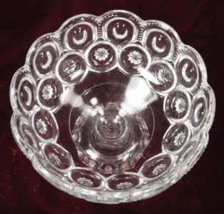 EAPG Antique MOON & STARS OPEN GLASS COMPOTE As Is (O)  