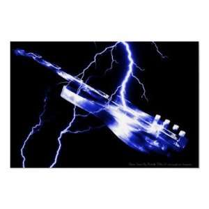  Electric Guitar Blue Poster