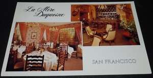 Vintage Postcard La Mere Duquesne French Restaurant SF  