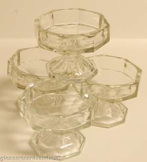 Old Vintage Glass Low Footed Sherbet Dish Set of 4  