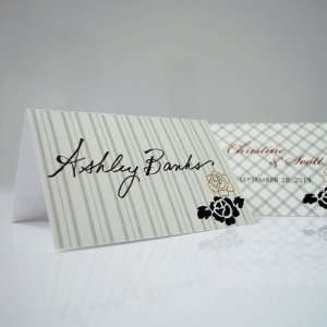  Eclectic Patterns Place Card With Fold   Vintage Pink 