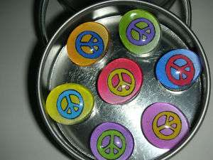Glass Gem Magnets Cool Peace Signs Cute Gift Idea  