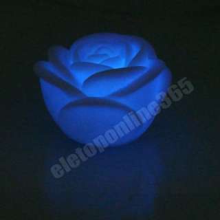 100×Romantic 7 Colors Changing Rose LED Lamp Tea Lights Romantic 