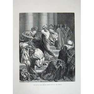  1870 Dore Bible Buyers Sellers Driven Out Temple Art
