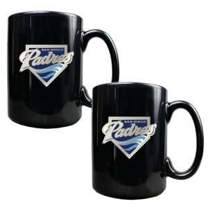  San Diego Padres MLB 2pc Black Ceramic Mug Set   Primary 