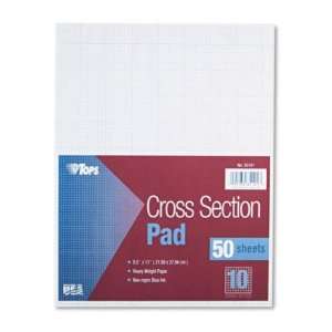 Cross Section Pad   Quadrille Rule, Ltr, White, 50 Sheets 