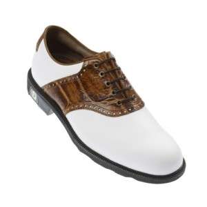 FOOTJOY ICON GOLF SHOES CLOSEOUT MENS WHITE/BROWN 52013 NEW 