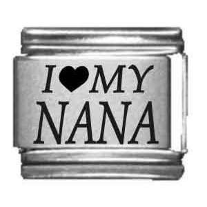  I Heart my Nana Laser Etched Italian Charm: Jewelry
