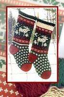 Christmas stockings Knitting Pattern   Moose Design  