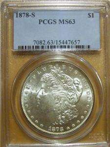 1878 S Morgan Silver Dollar Grade MS 63 PCGS GLASSY  