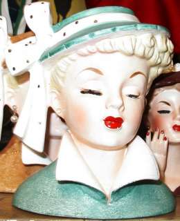 1950s Vintage Napco Ladies Head Vase Japan Headvase  