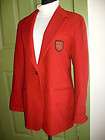   DKNY Donna Karan Red Wool Crested Blazer Boyfriend Jacket 14 USA