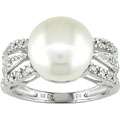 10k White Gold Cultured Freshwater Pearl Ring (8 8.5 mm)  Overstock 