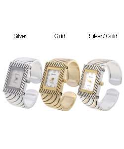 Geneva Platinum Accented Bracelet Bangle Watch  Overstock