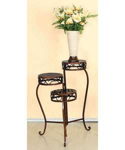 Iron and Wood Fold out 3 tier Indoor Plant Stand  