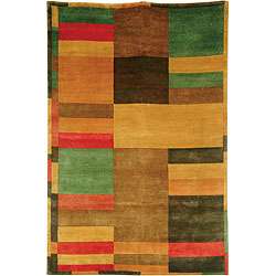 Hand knotted Deco Contemporary Wool Rug (4 x 6)  Overstock