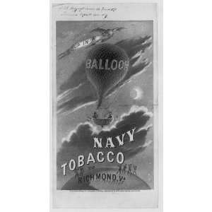  Up in a balloon Navy Tobacco Package Label Richmond, VA 