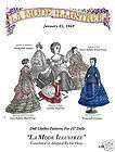 12 1869 Antique French Fashion Doll Clothes Patterns   Promenade 