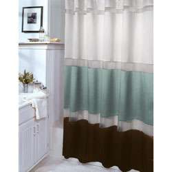 Marin Aquamarine and Brown Shower Curtain  