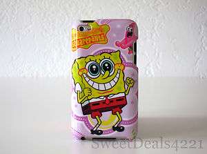 Apple iPod Touch 4th Gen SpongeBob Squarepants Hard Case Pink Cute 8 