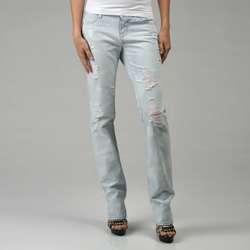 Paper Denim & Cloth Womens Bleach Destruction Jeans  