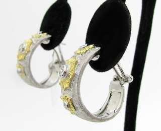 18k Yellow & White Gold Diamond Earrings