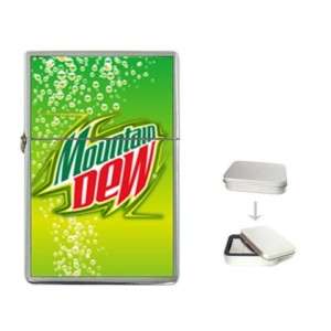 Mountain Dew Drink Flip Top Lighter with Tin Box RARE  