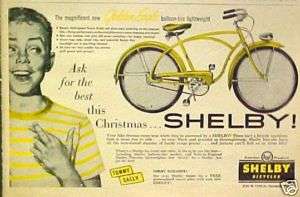 Shelby Golden Eagle Bicycle~Bike AMF Print 1954 AD  