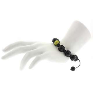   White Or Yellow Crystal Disco Ball Dia Cut Adjustable Bracelet  