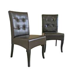 Espresso Brown By cast Leather Dining Chairs (Set of 2)  Overstock 