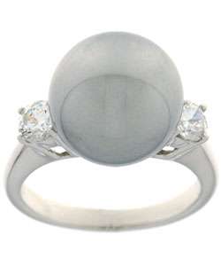 Charles Winston Faux Grey Pearl Solitaire Ring  