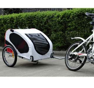 Pet Bike Bicycle Trailer Dog Cat Carrier  White/Red