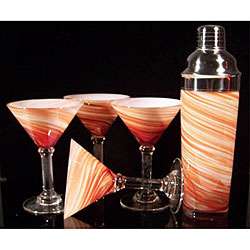 Impulse! Celebrity Party Red Swirl Martini Glasses (Set of 4 