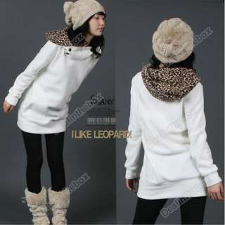Womens Autumn Hoodies Leopard Sweatshirt Top Outerwear Parka Coats 2 