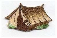 CAMPING TENT EMBROIDERED IRON ON APPLIQUE/PATCH  