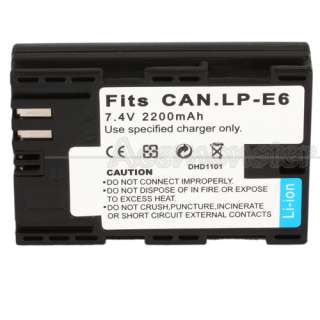   Battery Pack For Canon LPE6 LP E6 EOS 5D Mark II 7D 60D Camera  