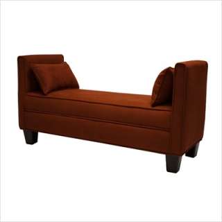 Carolina Accents Bradford Bench with Pillows in Cinnabar CA307 CAF003 