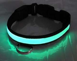 LED Pet Dog cat Safety Collar Solid color map cloth Flashing Light 