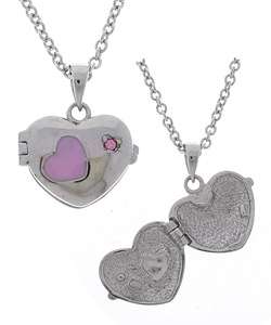 Sterling Silver Heart Locket Necklace  Overstock