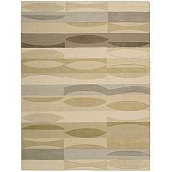 Hand tufted Panache Beige Abstract Wool Rug (73 x 93)   