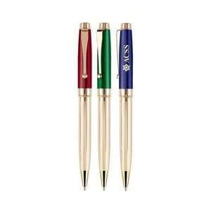   Twist Action Ballpoint Pen with Polished Gold Barrel: Office Products