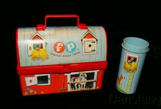 VINTAGE 1962 FISHER PRICE MINI LUNCH BOX w/ THERMOS #549  