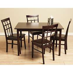 Justin 5 piece Bi cast Leather and Wood Dining Set  