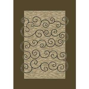  Innovation Carved Golden Tobacco Antique Contemporary Rug 