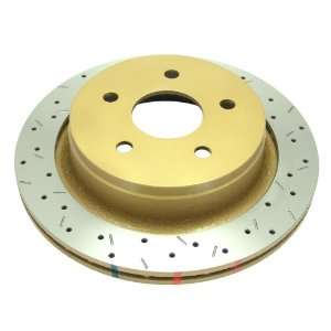 DBA DBA2443X Street Gold Cross Drilled and Slotted Rear Vented Disc 